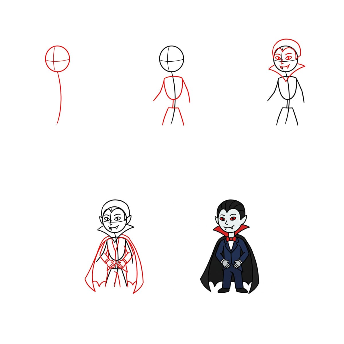 How to draw One Vampire