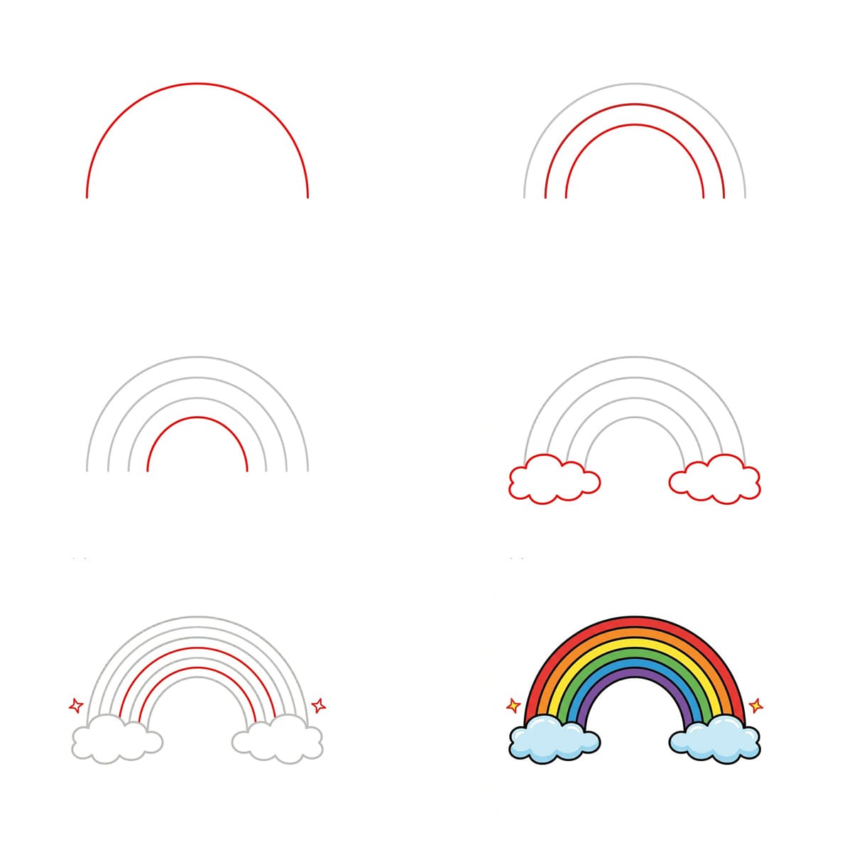 Pink Cloud Rainbow Drawing Ideas