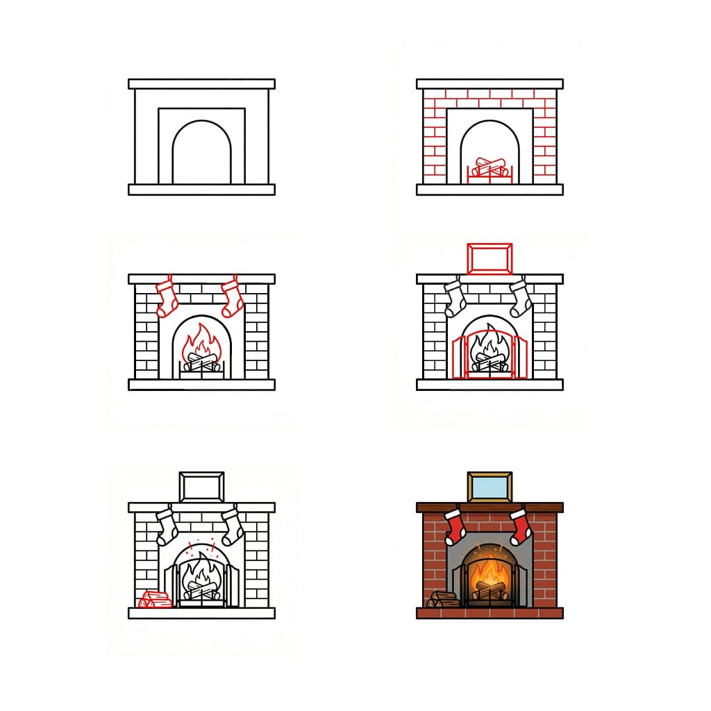 How to draw Quiet Fireplace