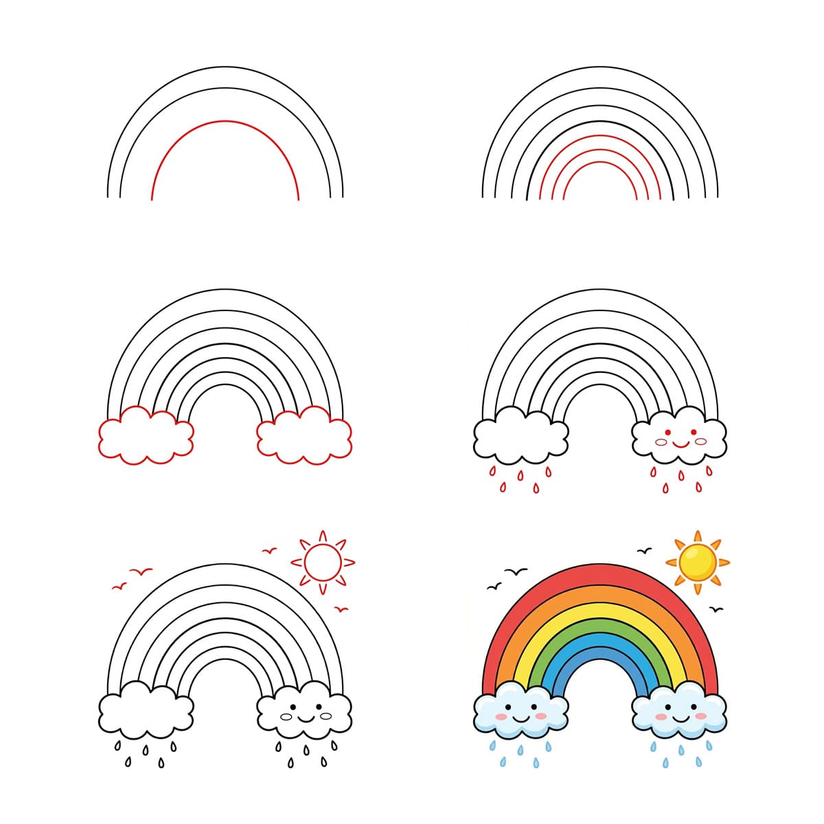 Raindrop Rainbow Drawing Ideas