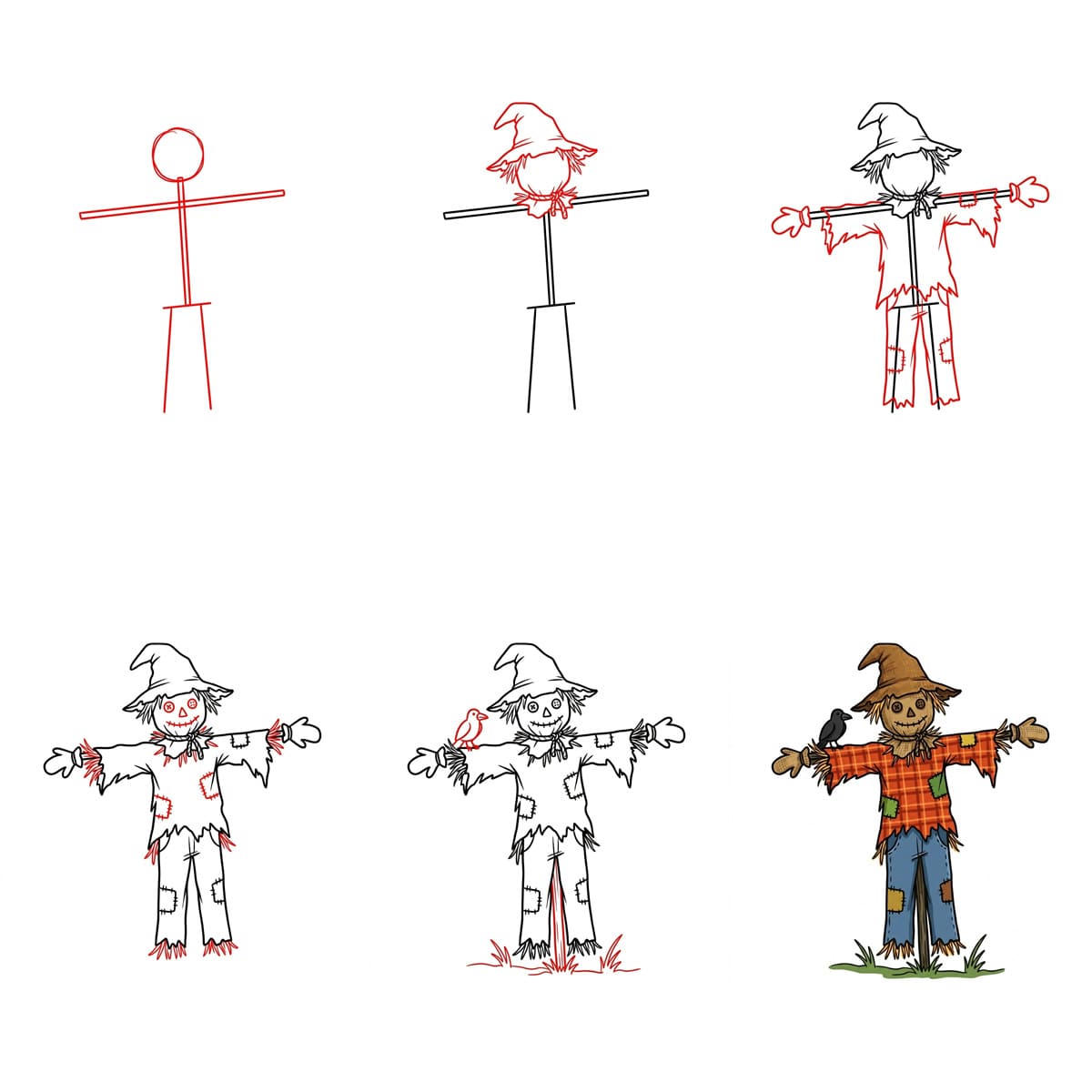 Scarecrow For Kids Drawing Ideas