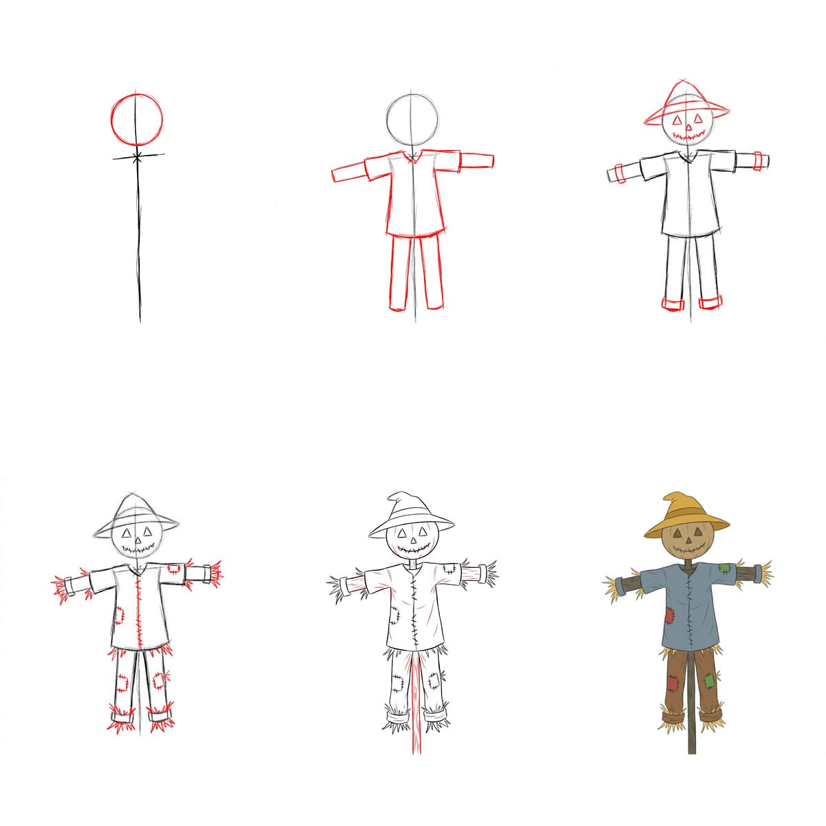 Scary Scarecrow Drawing Ideas