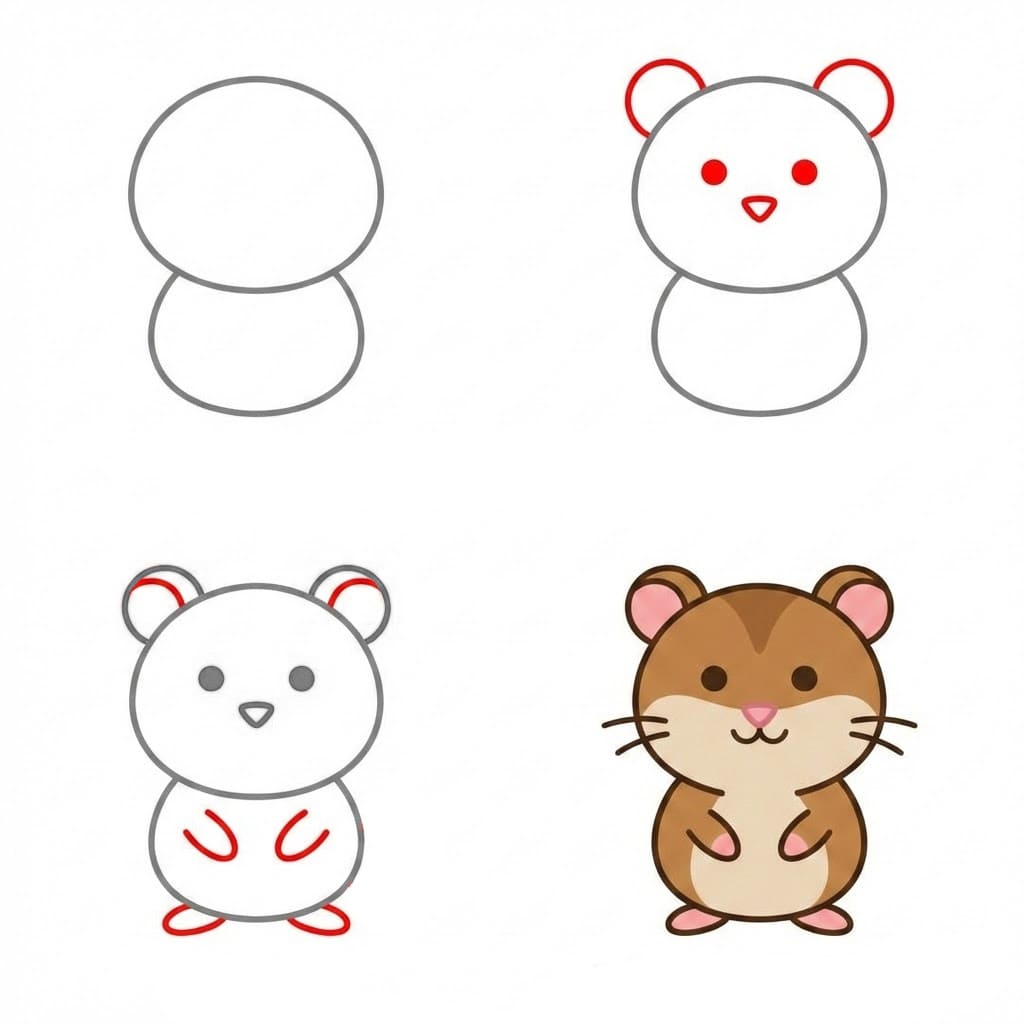 Smiling Hamster Drawing Ideas