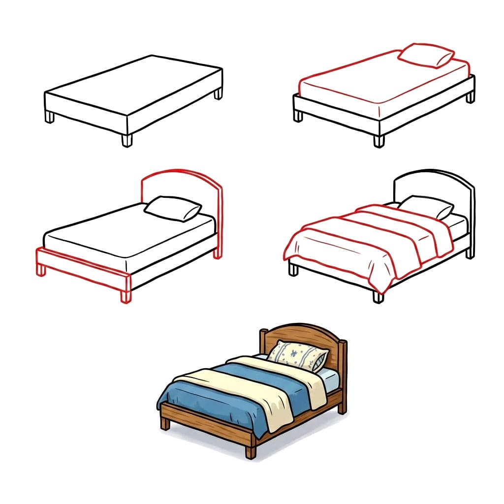 Soft Bed Drawing Ideas