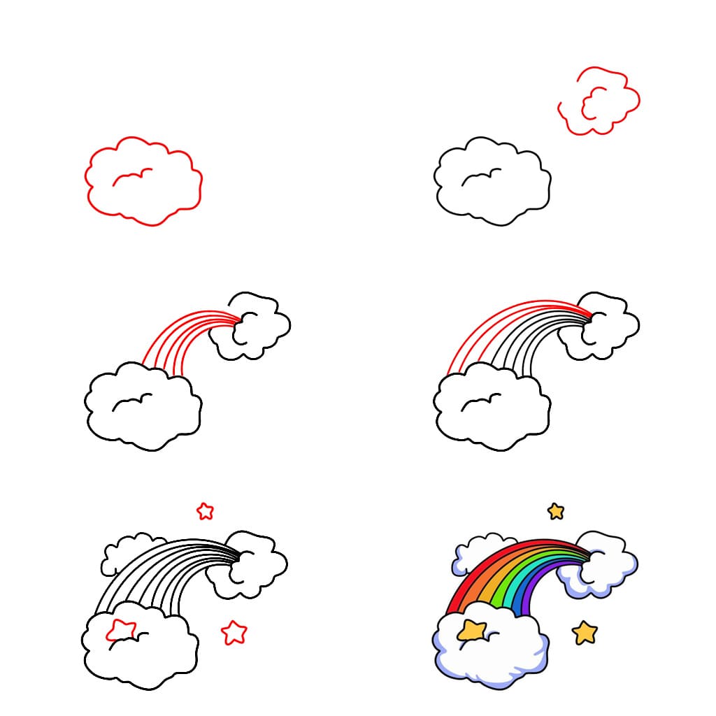 Starry Rainbow Drawing Ideas