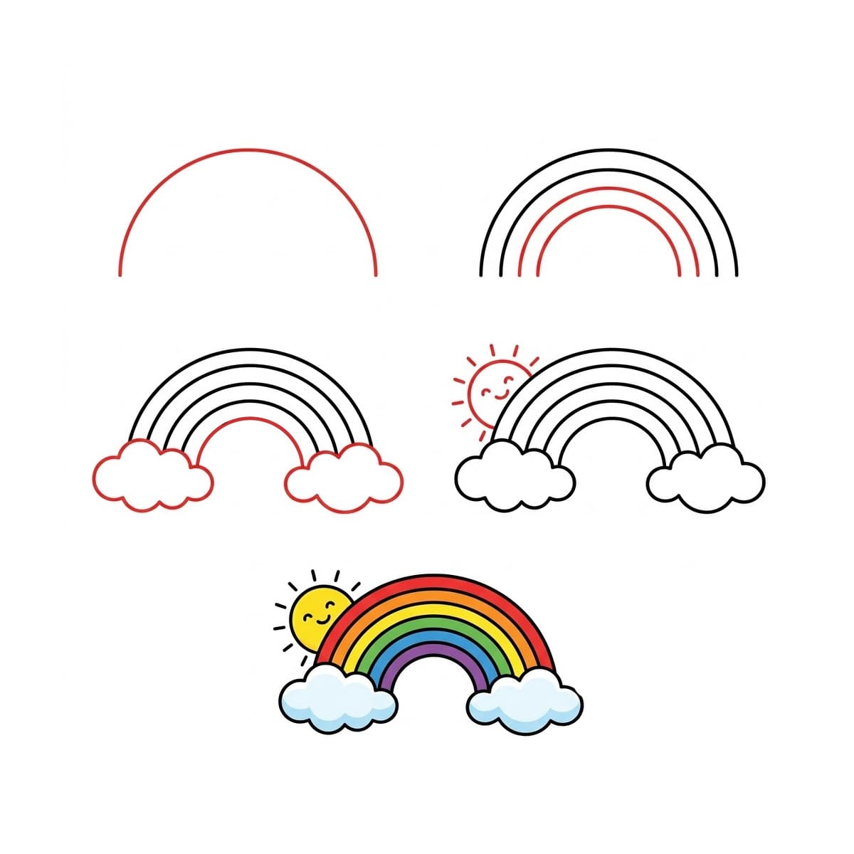 Sunny Rainbow Drawing Ideas