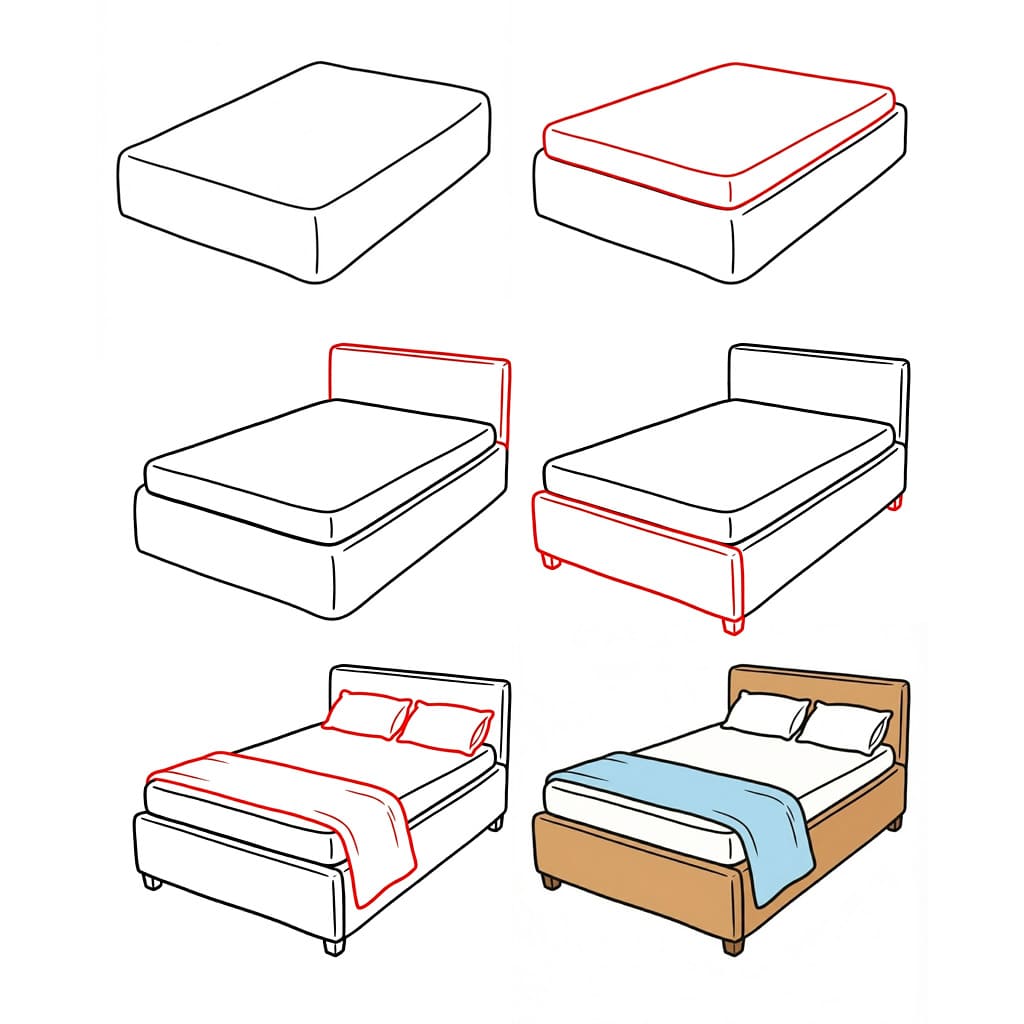 Sweet Bed Drawing Ideas