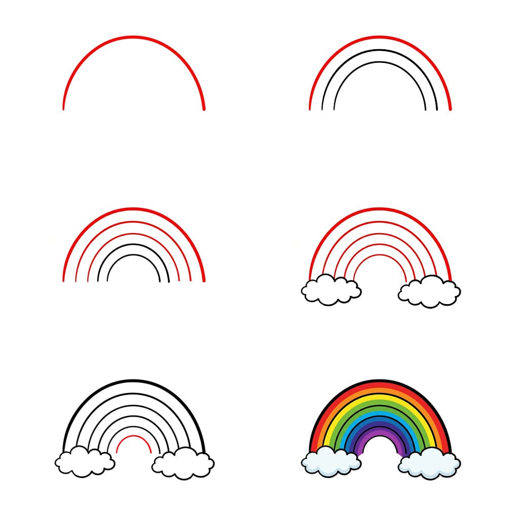Thin Stripe Rainbow Drawing Ideas