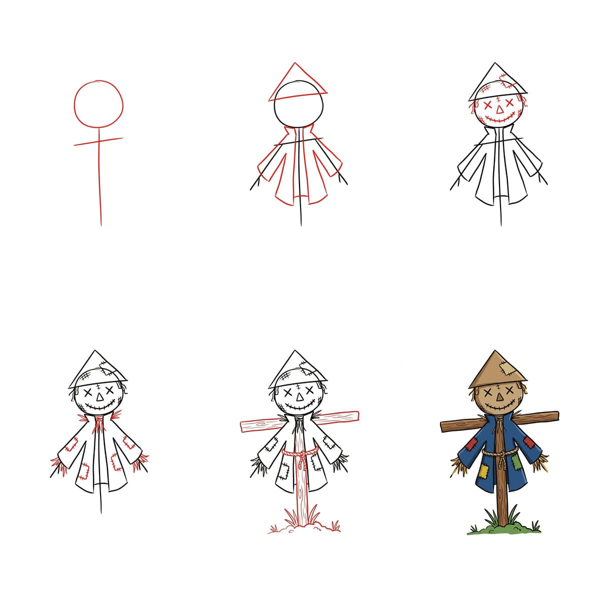 Tiny Scarecrow Drawing Ideas