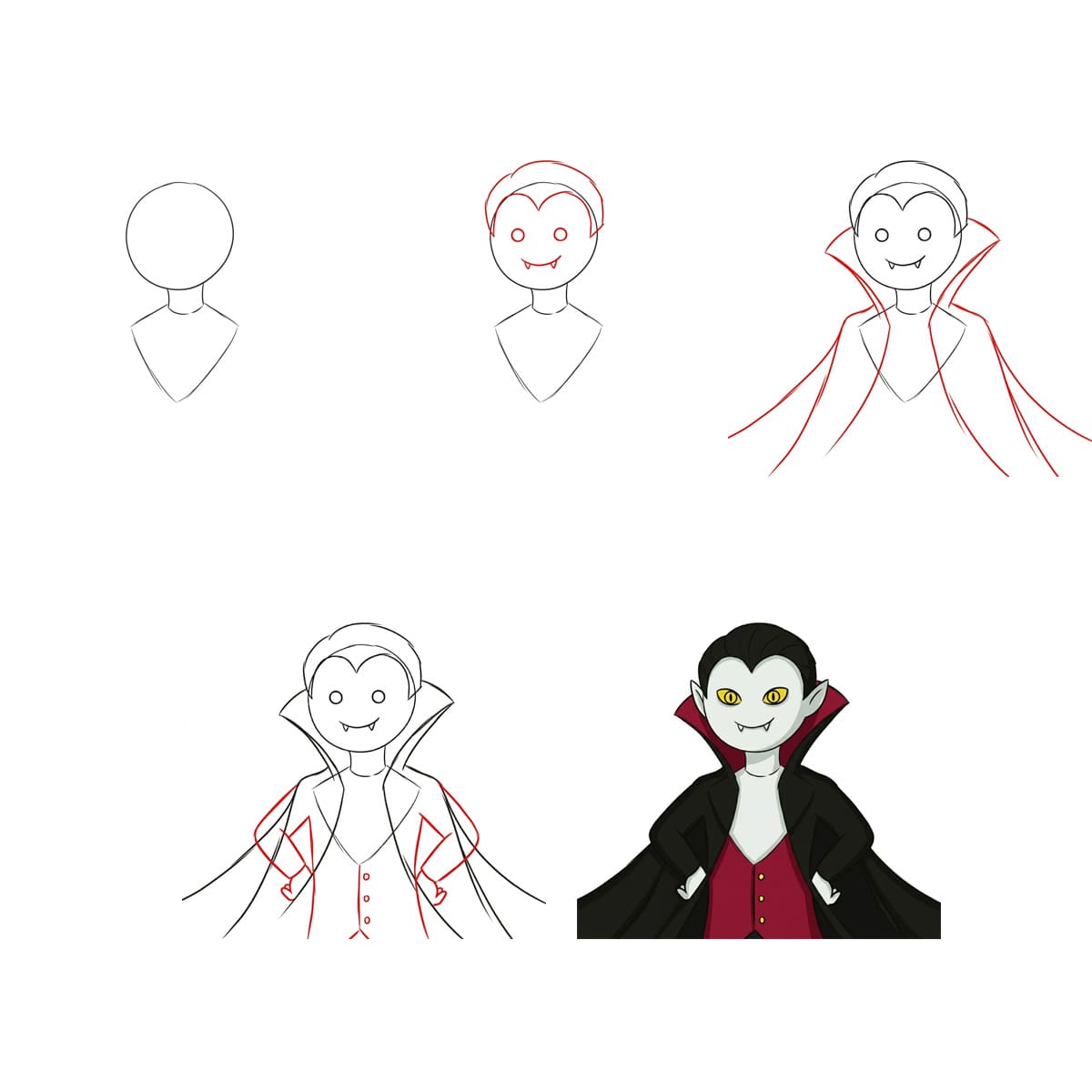 How to draw Vampire smile