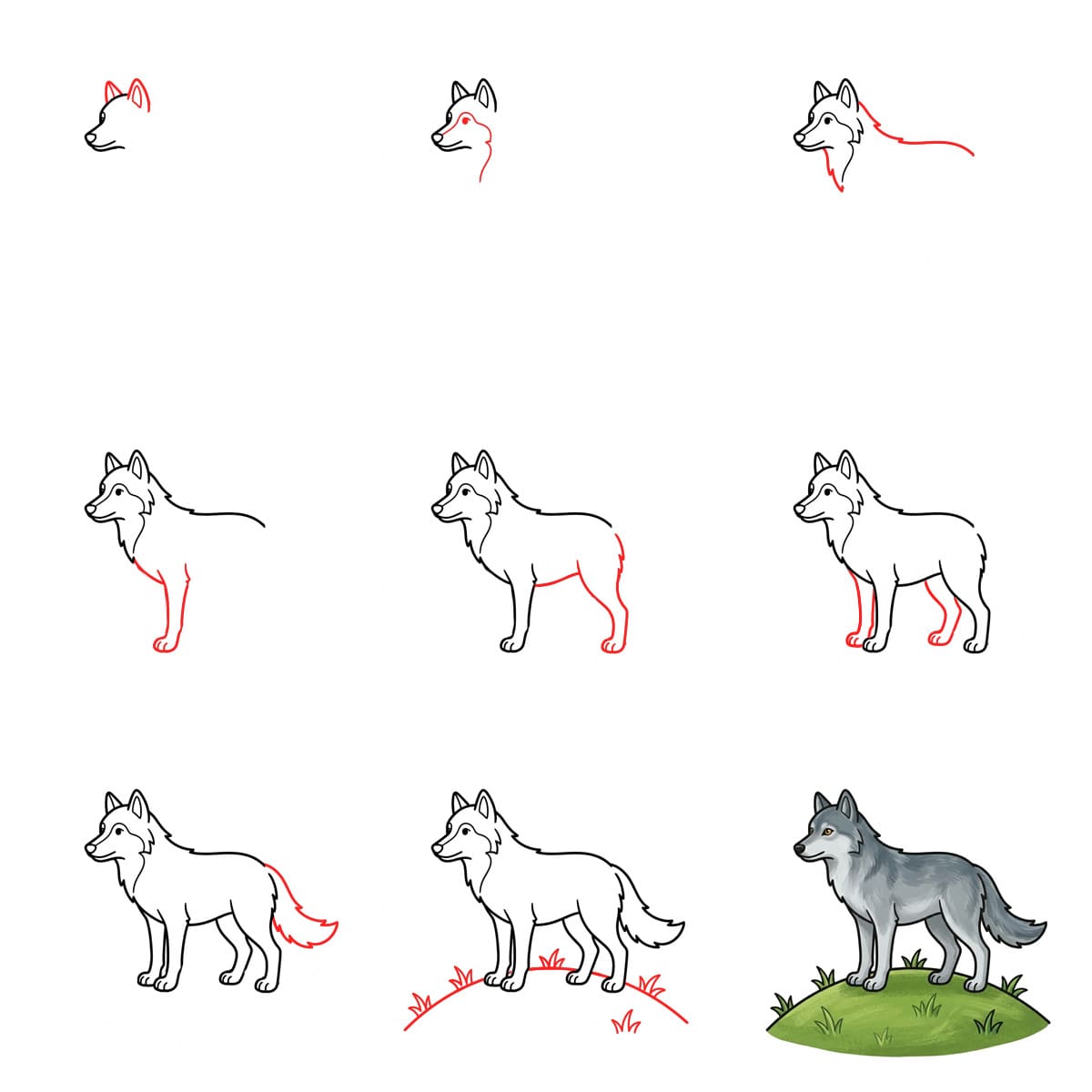 Wolf on a Hill Drawing Ideas