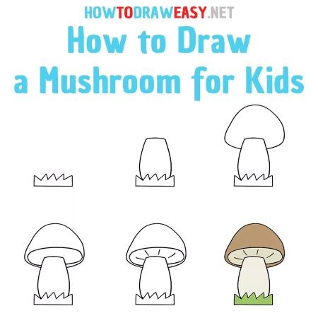 A simple button mushroom Drawing Ideas