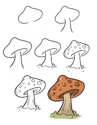 A simple mushroom Drawing Ideas