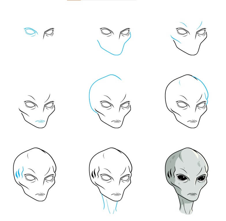 Alien head (2) Drawing Ideas