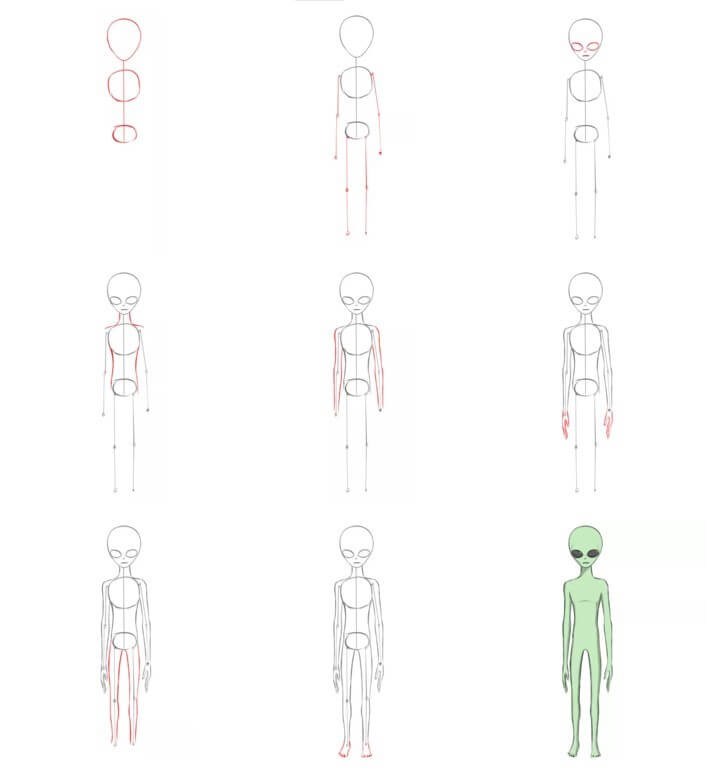 How to draw Alien idea (15)