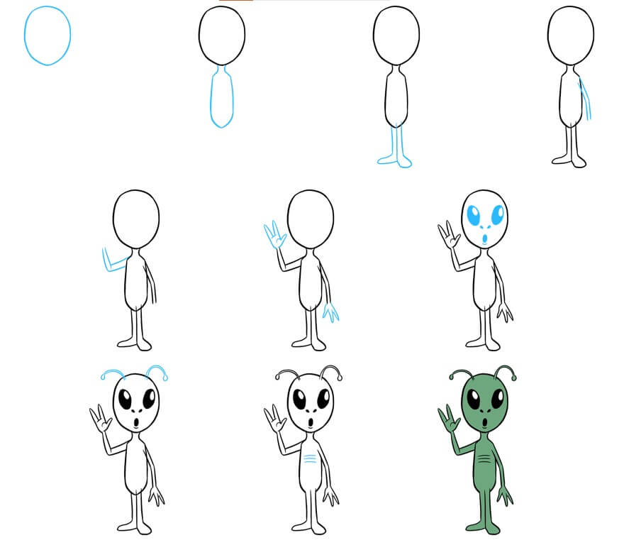 How to draw Alien idea (17)