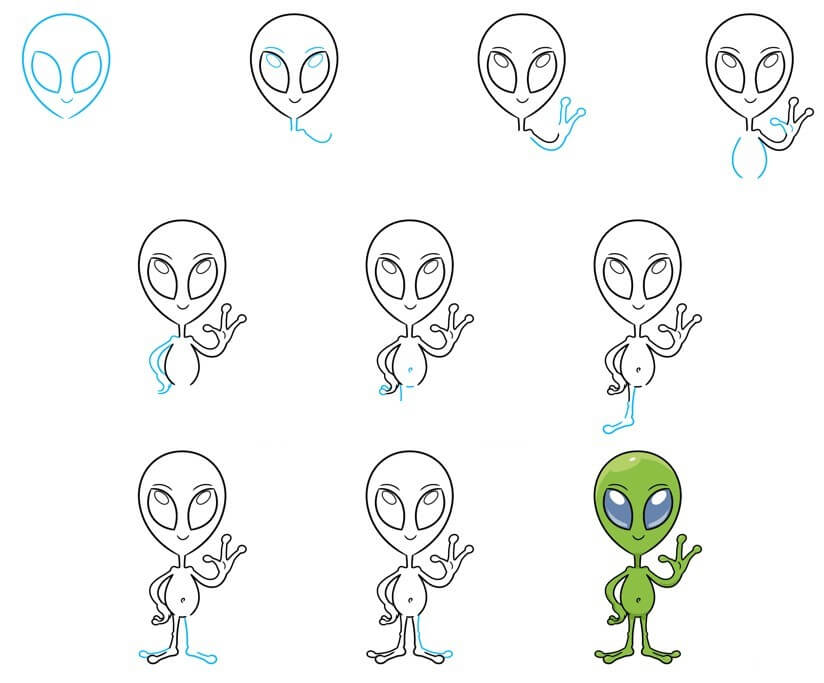 How to draw Alien idea (18)