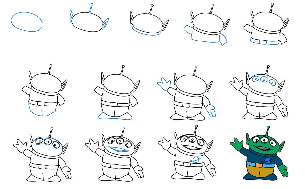 How to draw Alien idea (21)