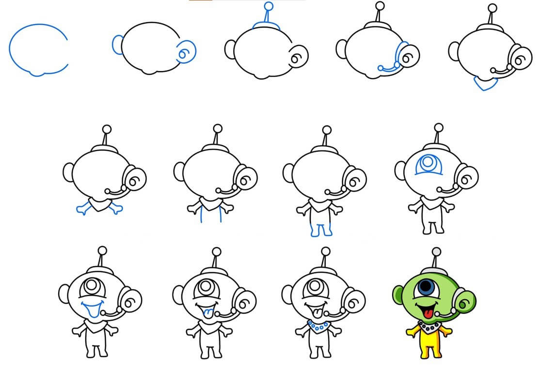 How to draw Alien idea (22)