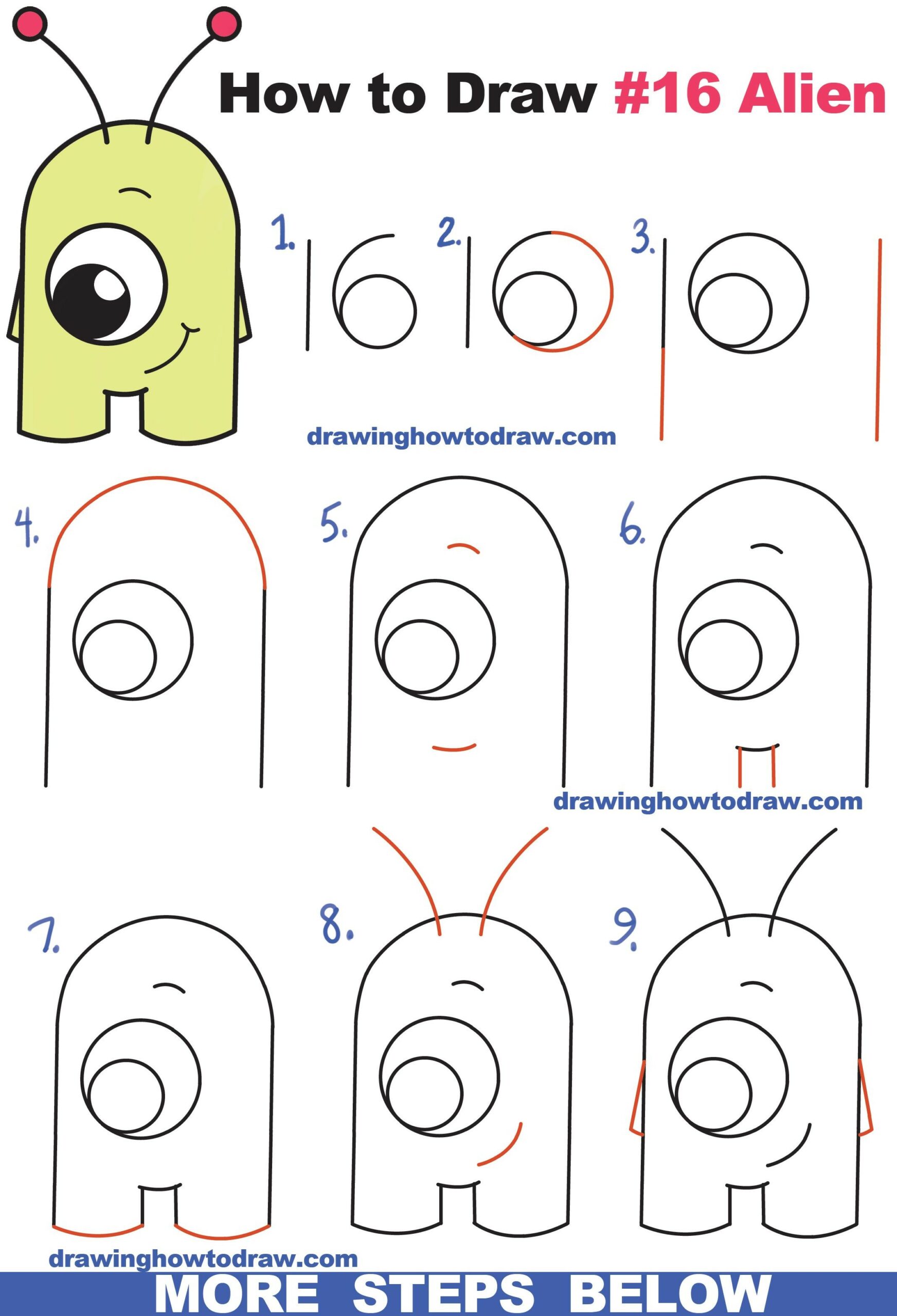 How to draw Alien idea 3
