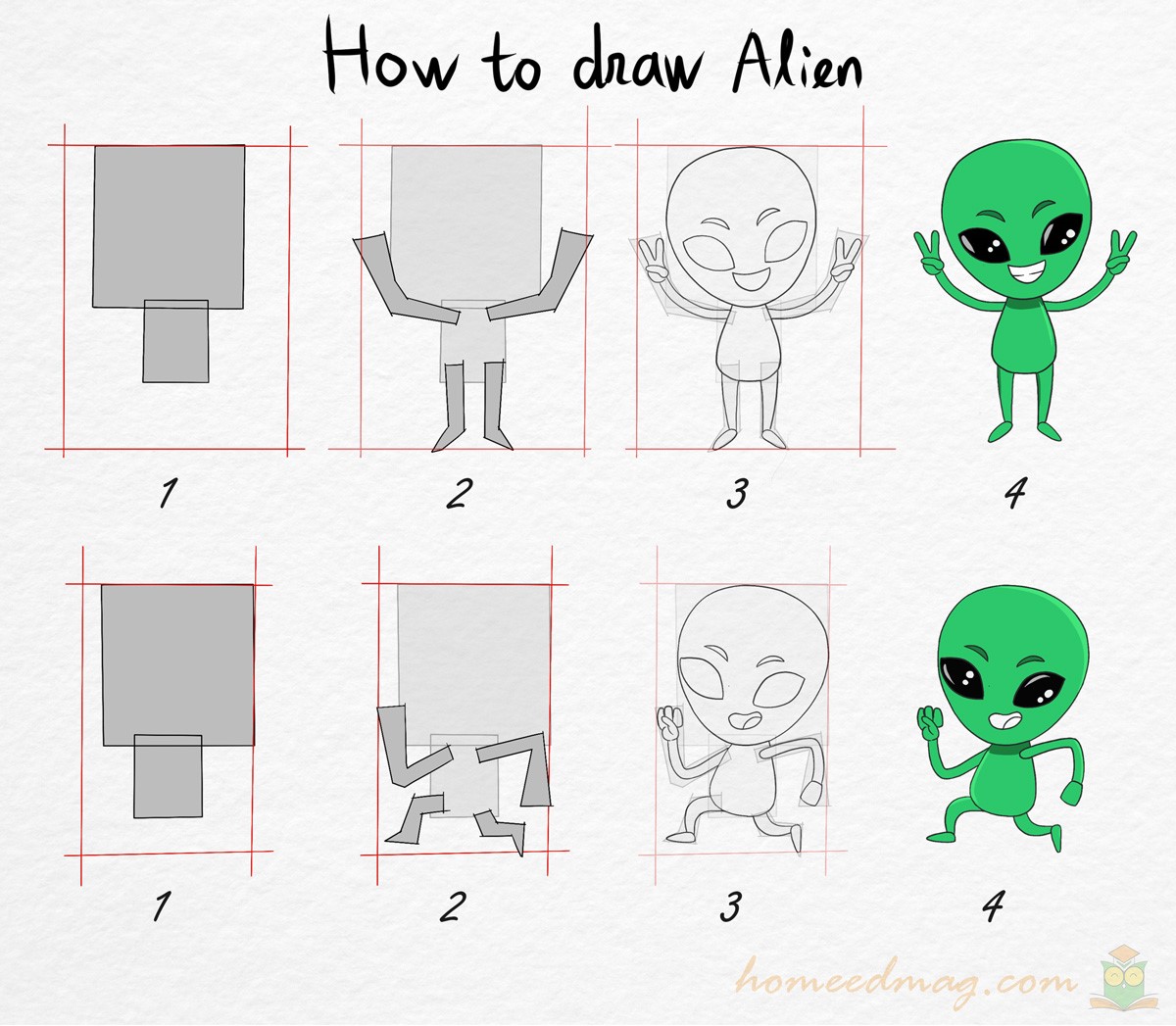 How to draw Alien idea 8