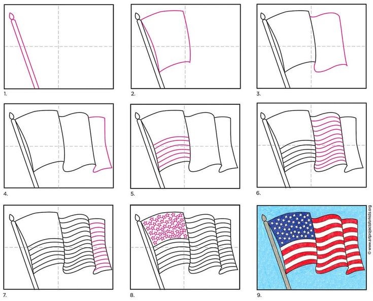 American flag Drawing Ideas