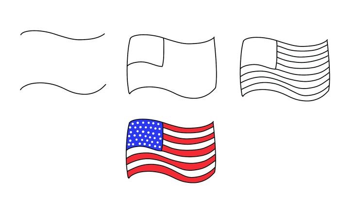 How to draw American Flag idea 6