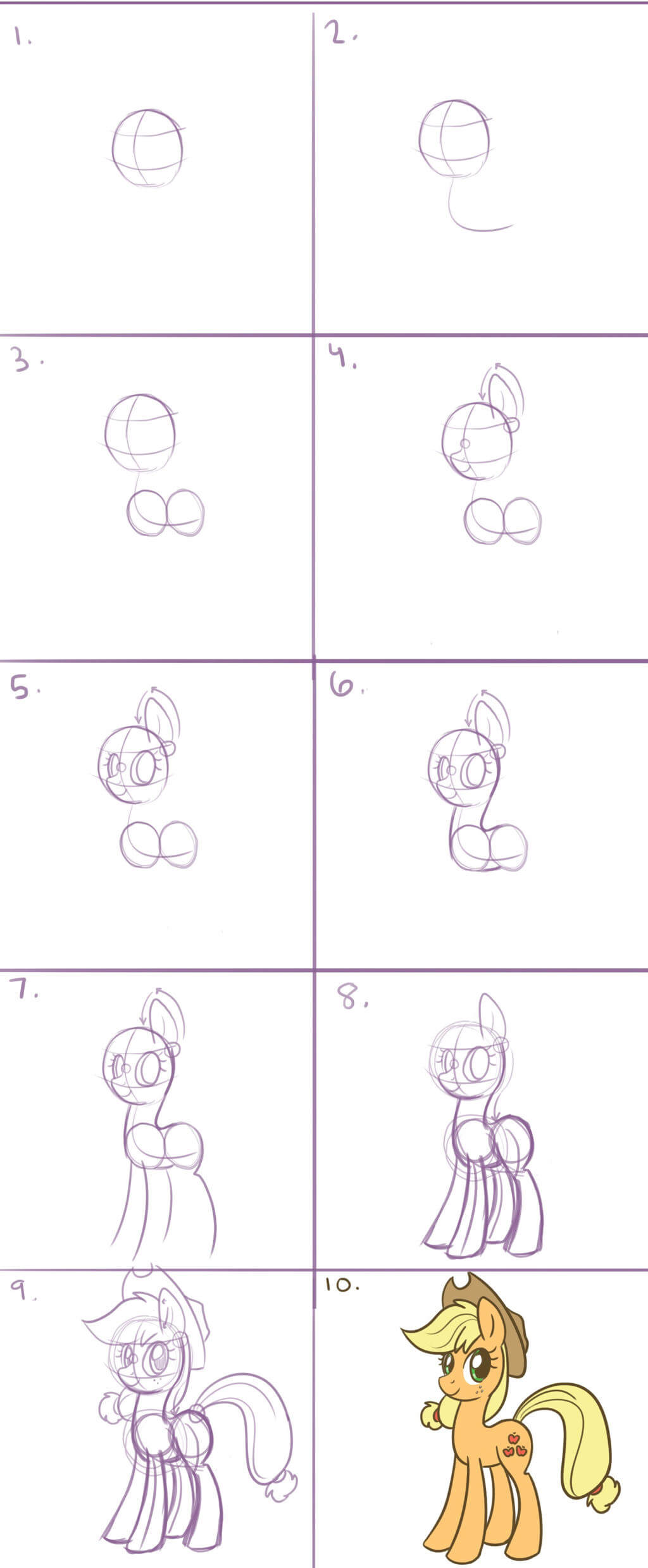 How to draw Applejack (3)