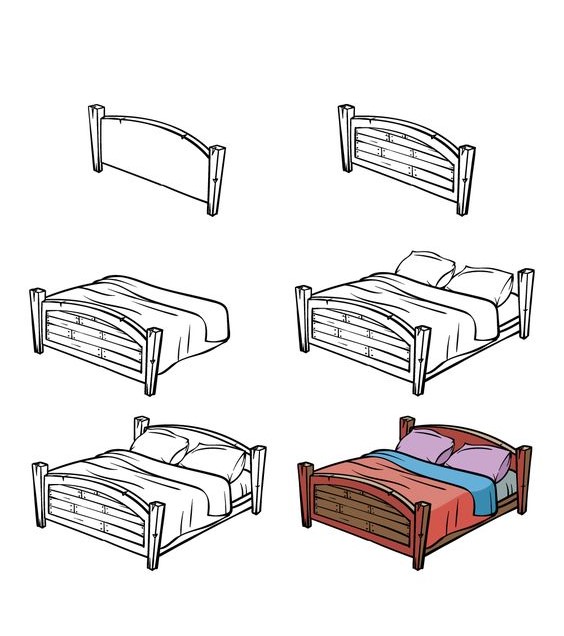 How to draw Bed (1)