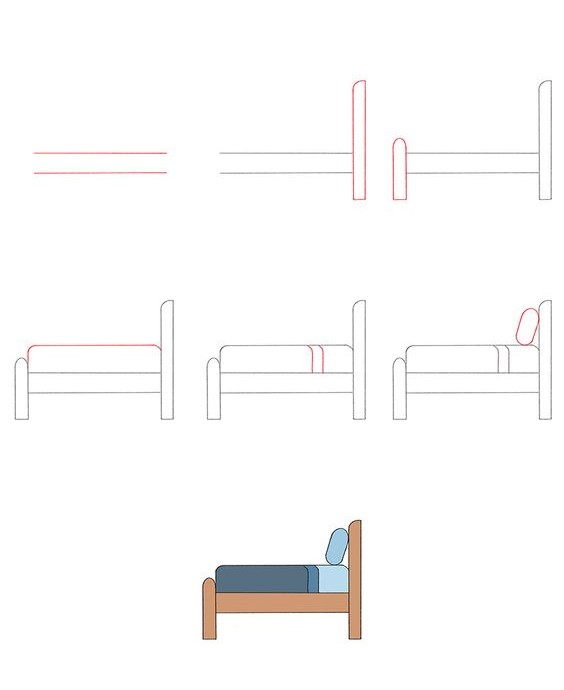 How to draw Bed (2)