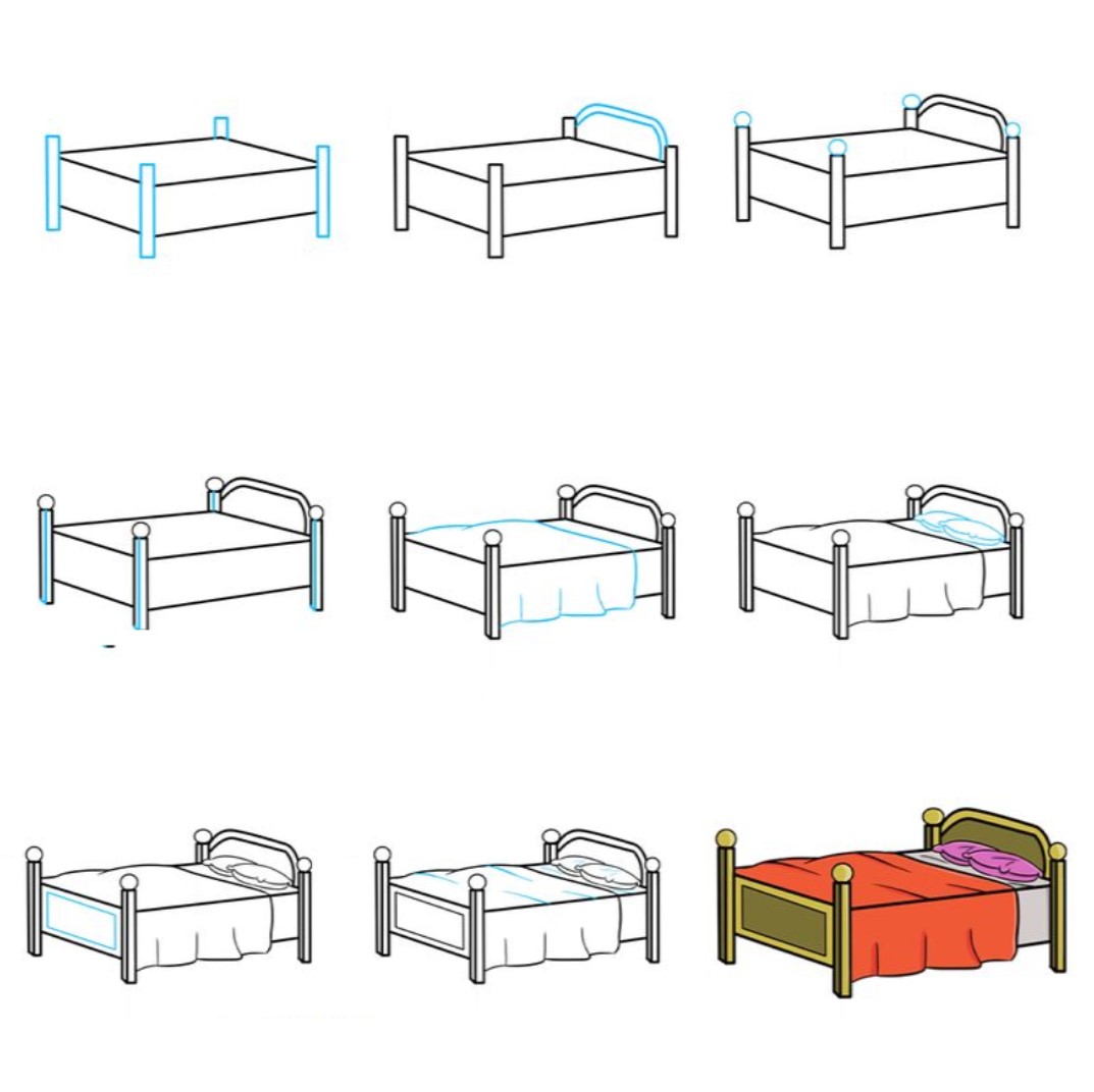 Bed Drawing Ideas