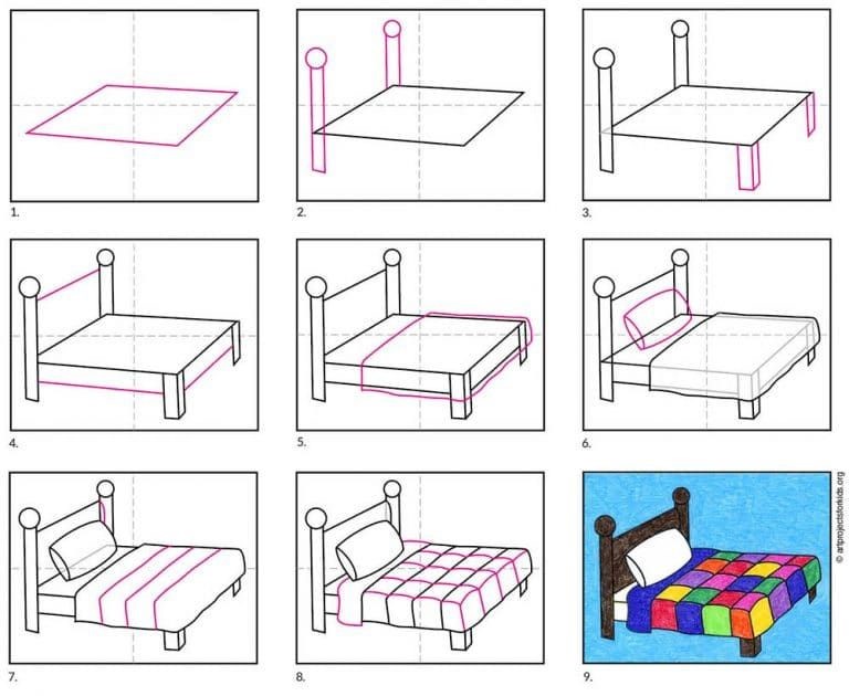 How to draw Bed ideas 1