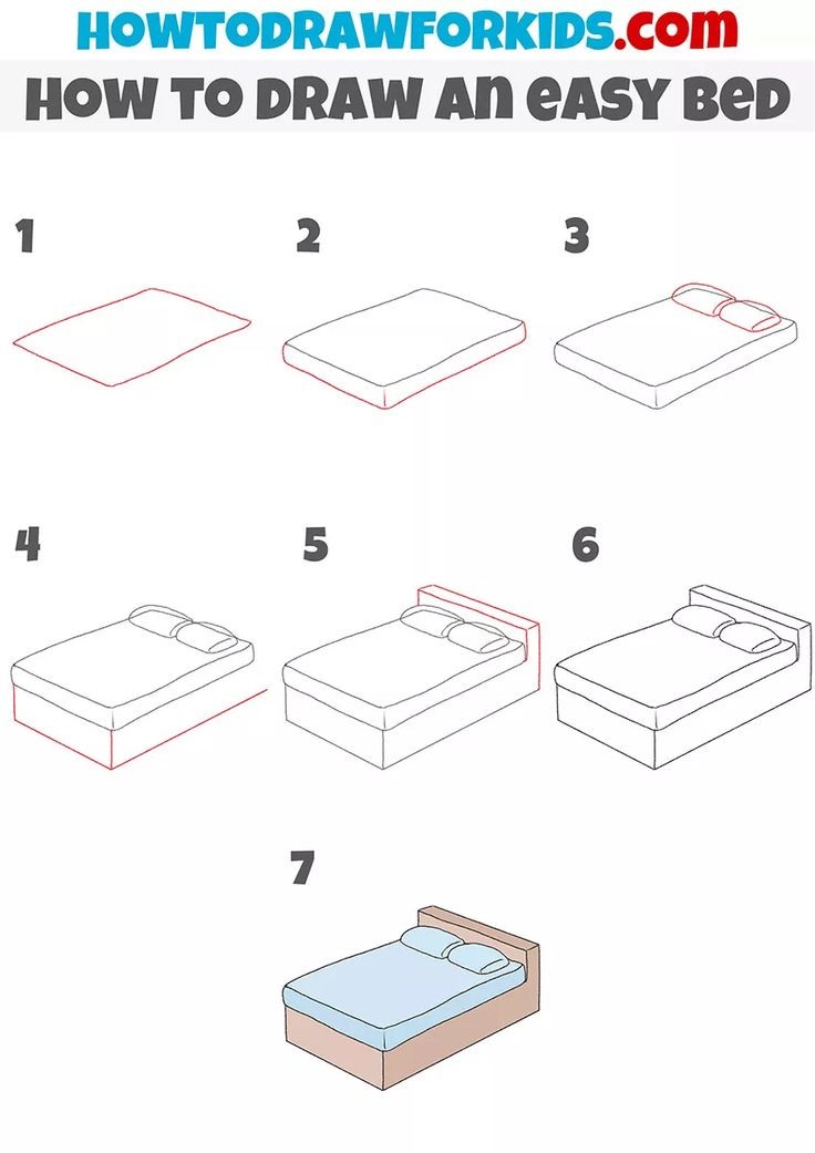 How to draw Bed ideas 5