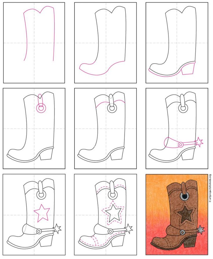 cowboy boots Drawing Ideas