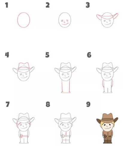 Cowboy cute 2 Drawing Ideas