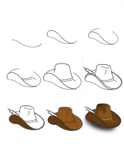 How to draw cowboy hat