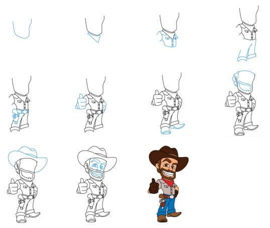 Cowboy laughed Drawing Ideas