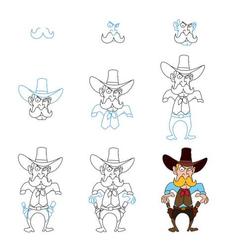 Cowboy uncle Drawing Ideas