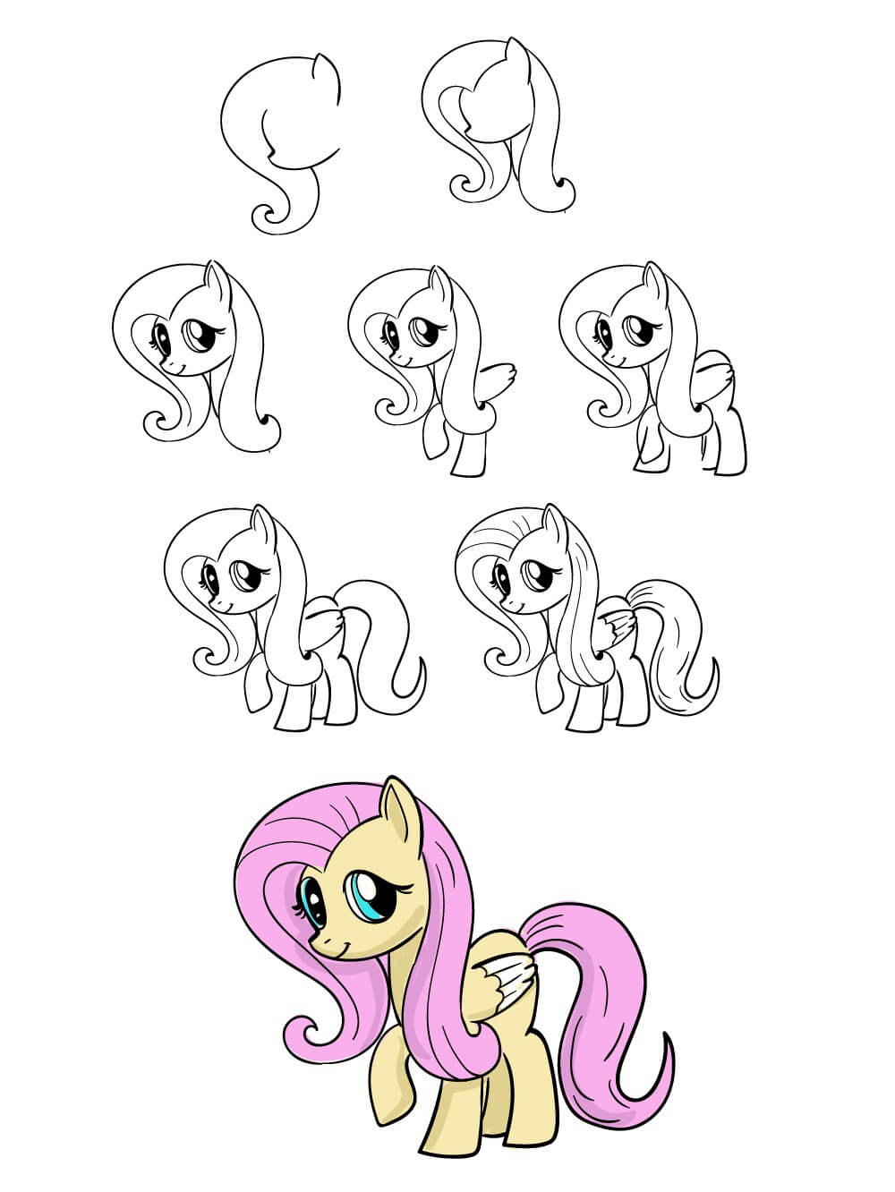 How to draw Fluttershy (1)