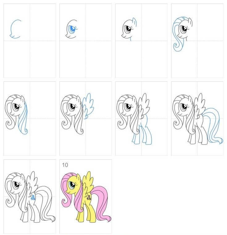 How to draw Fluttershy (4)