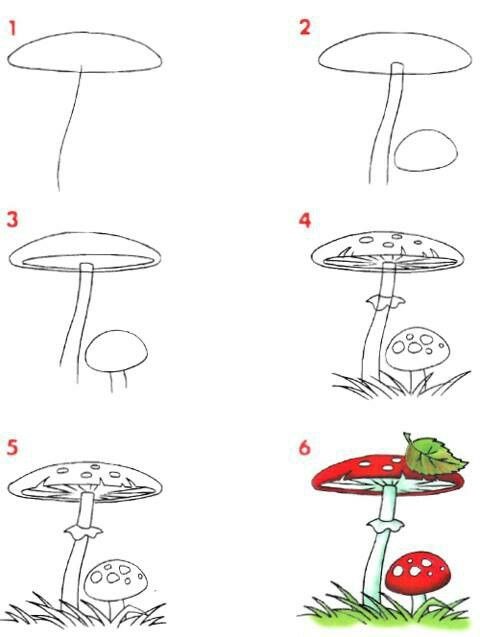 Mushroom idea 13 Drawing Ideas