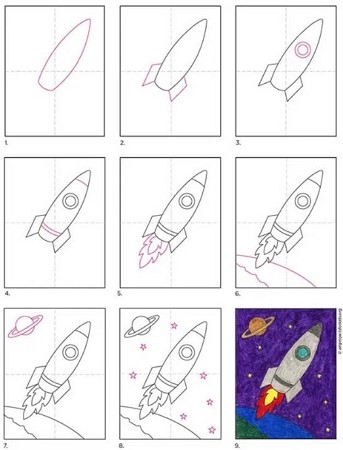 Rocket Ship idea 11 Drawing Ideas
