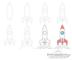 How to draw Rocket Ship idea 4