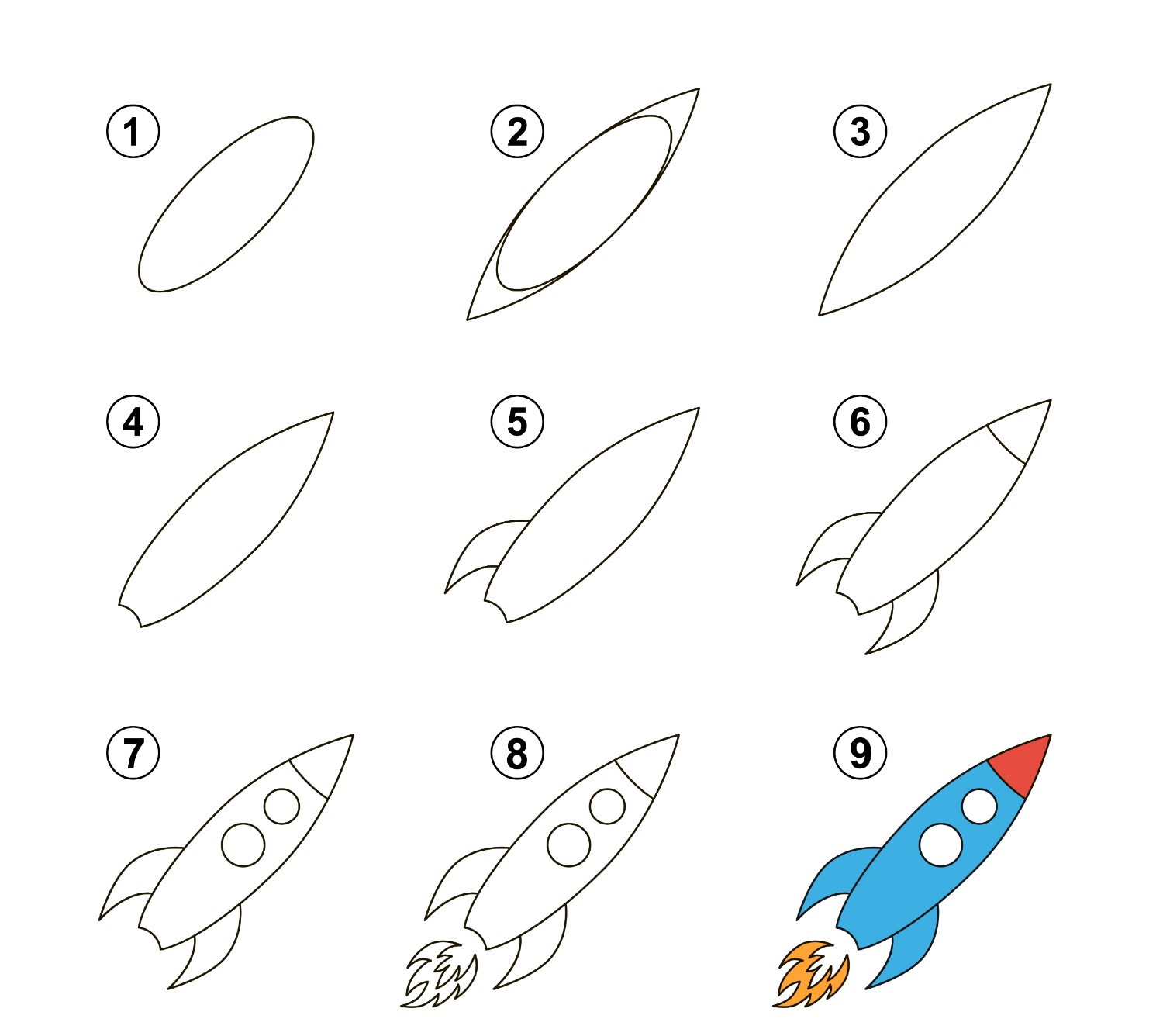 Rocket Ship Drawing Ideas