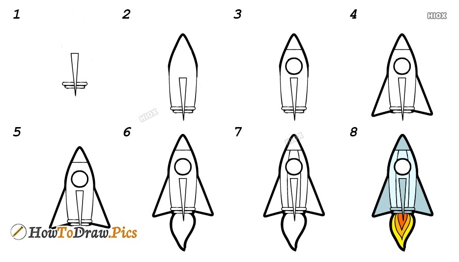 How to draw Rocket Ship idea 6