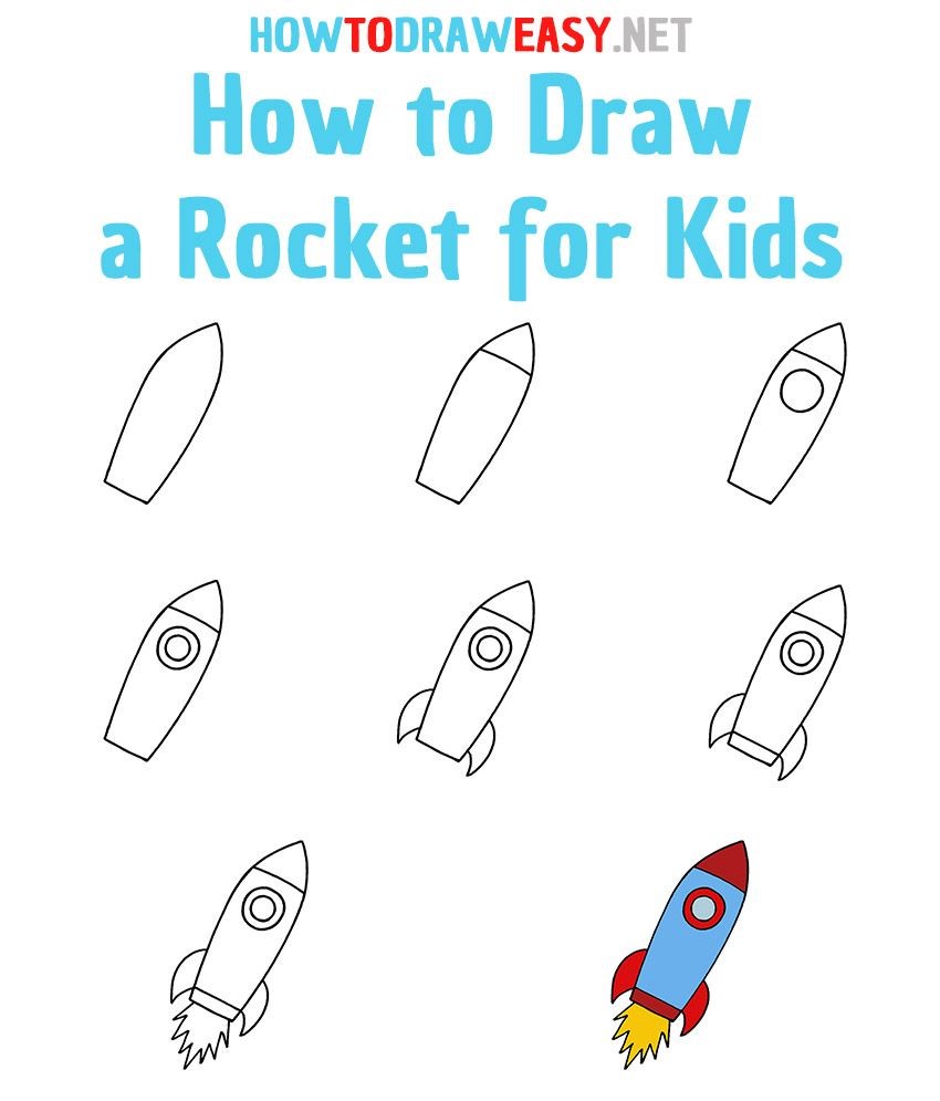 How to draw Rocket Ship idea 7