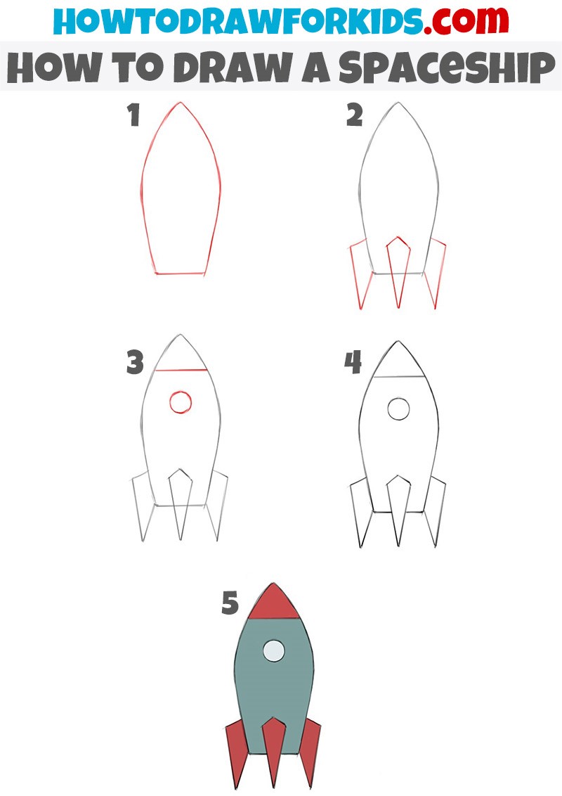 How to draw Rocket Ship idea 8