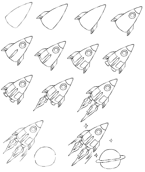 Rocket Ship idea 9 Drawing Ideas