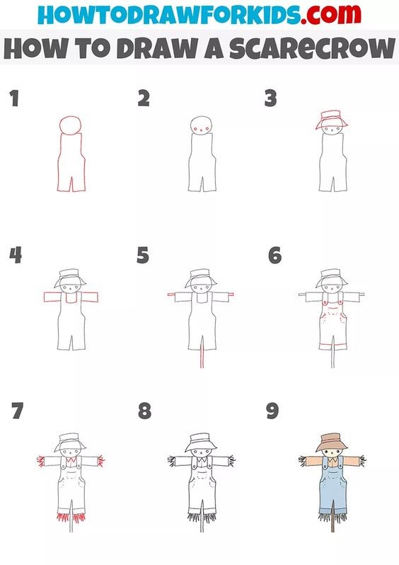 How to draw Scarecrow idea 9