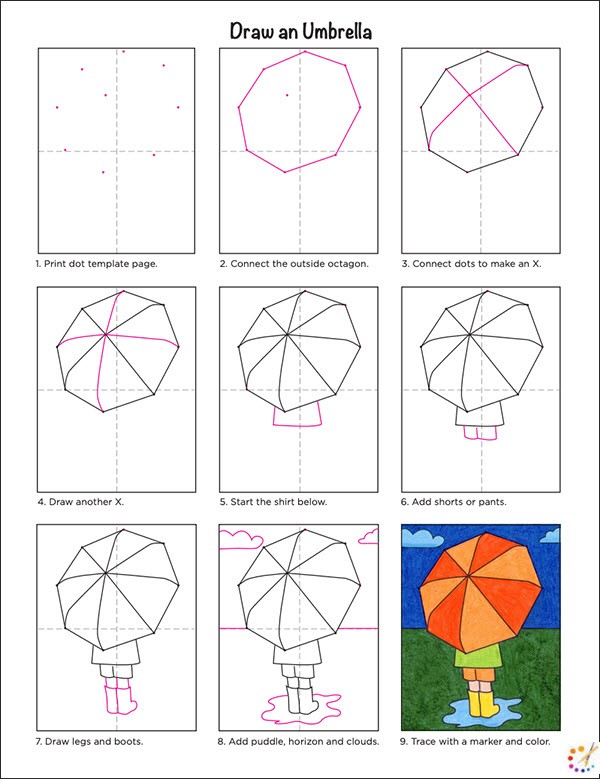 How to draw Umbrella idea 11